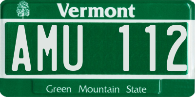VT license plate AMU112