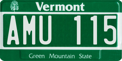 VT license plate AMU115