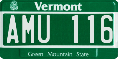 VT license plate AMU116