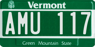 VT license plate AMU117