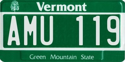 VT license plate AMU119