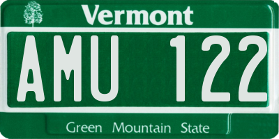 VT license plate AMU122