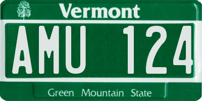 VT license plate AMU124