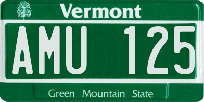 VT license plate AMU125