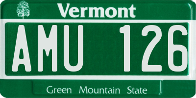 VT license plate AMU126