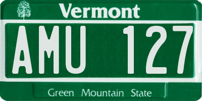 VT license plate AMU127