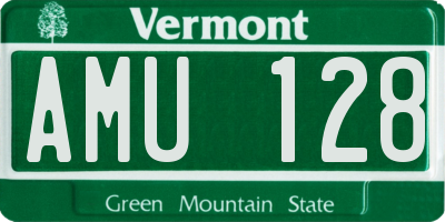 VT license plate AMU128