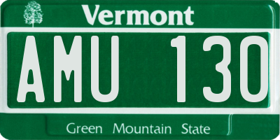 VT license plate AMU130