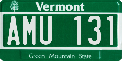 VT license plate AMU131