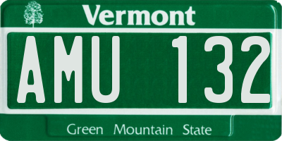 VT license plate AMU132