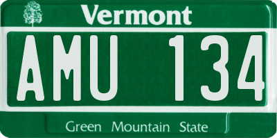 VT license plate AMU134