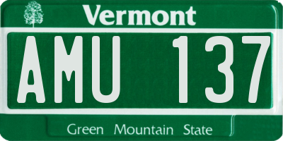 VT license plate AMU137