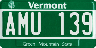 VT license plate AMU139