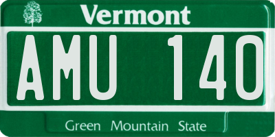 VT license plate AMU140