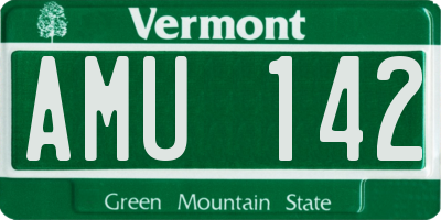 VT license plate AMU142