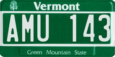 VT license plate AMU143