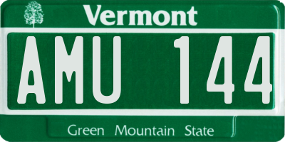 VT license plate AMU144