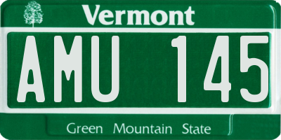 VT license plate AMU145