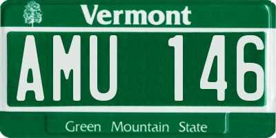 VT license plate AMU146