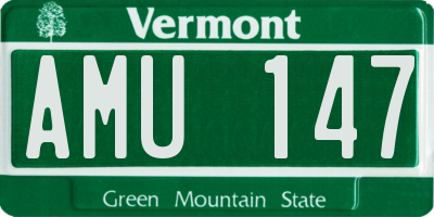 VT license plate AMU147