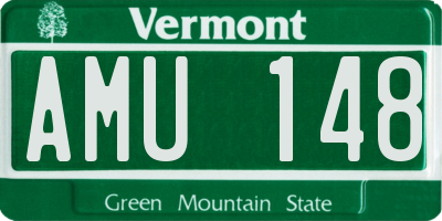 VT license plate AMU148