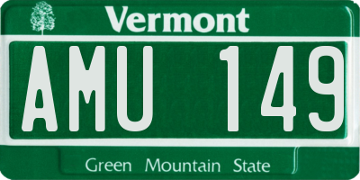 VT license plate AMU149