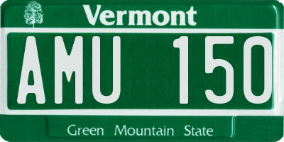 VT license plate AMU150