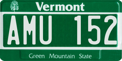 VT license plate AMU152