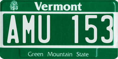 VT license plate AMU153