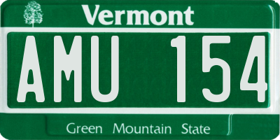 VT license plate AMU154