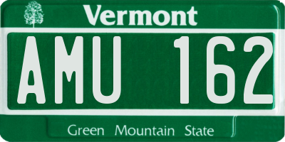 VT license plate AMU162