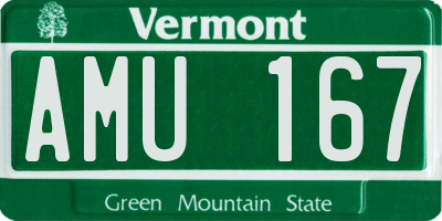 VT license plate AMU167