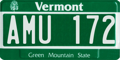 VT license plate AMU172