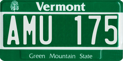 VT license plate AMU175