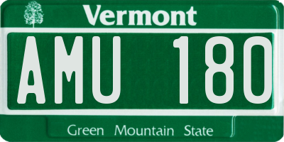 VT license plate AMU180