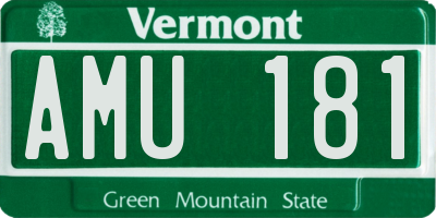 VT license plate AMU181