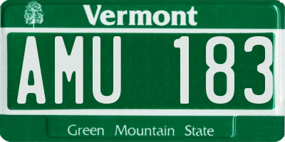 VT license plate AMU183