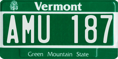VT license plate AMU187