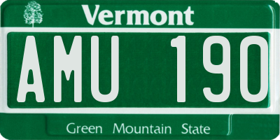 VT license plate AMU190