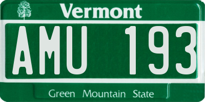 VT license plate AMU193