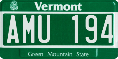 VT license plate AMU194