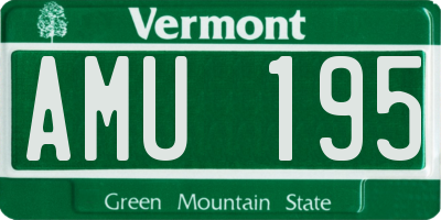 VT license plate AMU195
