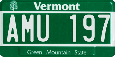 VT license plate AMU197
