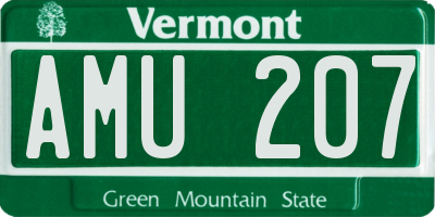 VT license plate AMU207