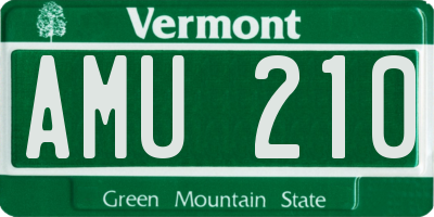 VT license plate AMU210