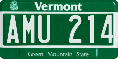 VT license plate AMU214