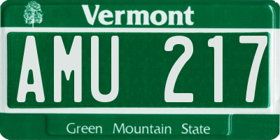 VT license plate AMU217