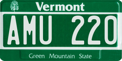 VT license plate AMU220