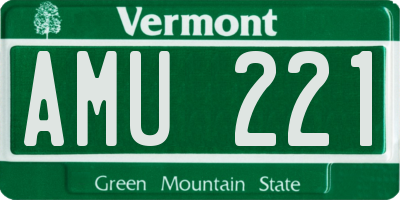 VT license plate AMU221