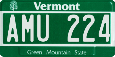 VT license plate AMU224